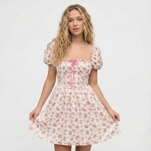 for love and lemons lorraine mini dress For Love & Lemons Lorraine Mini Dress in Pink 74% Off
